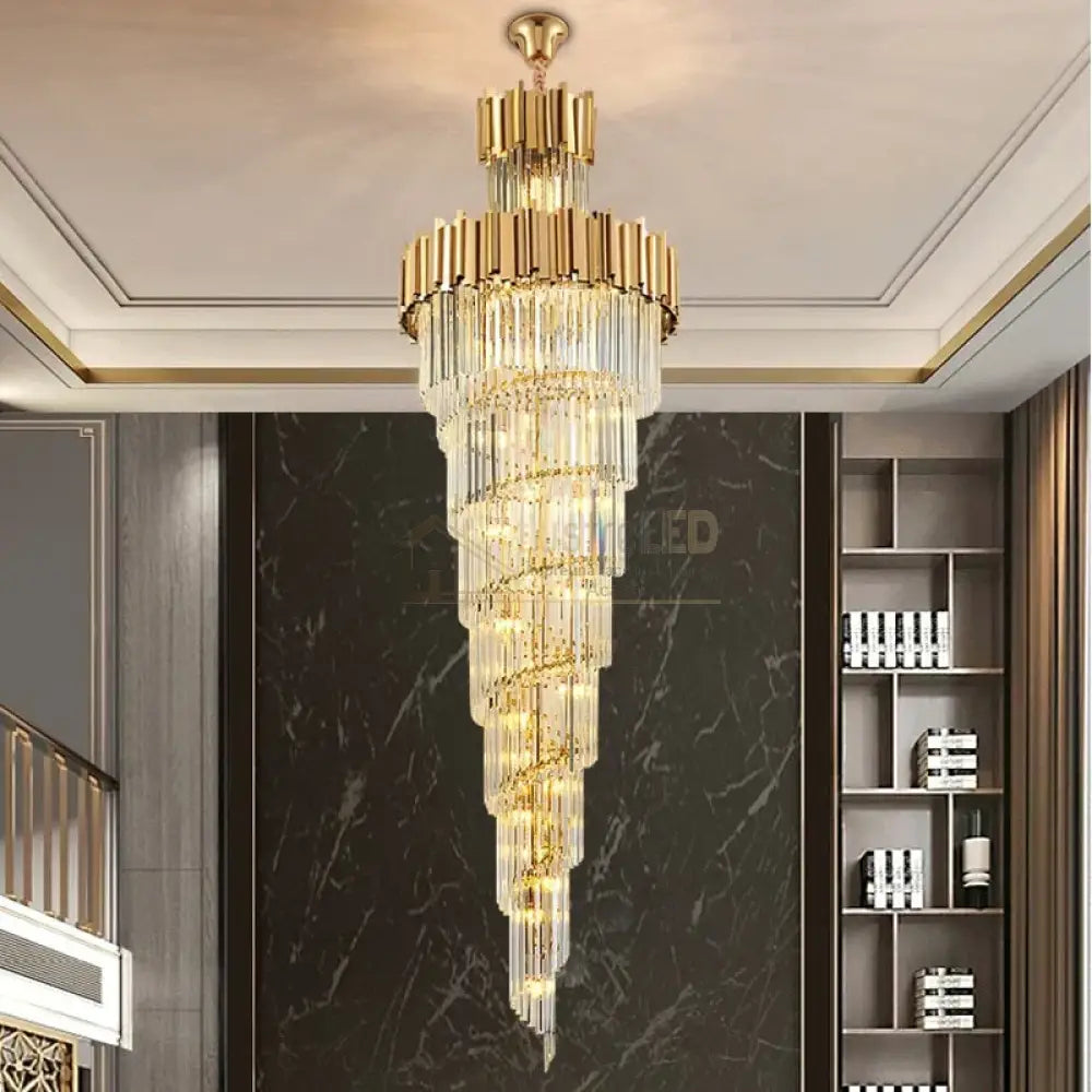 Candelabru Cristal GLORY GOLDEN LUXURY 300cm lustreled.ro
