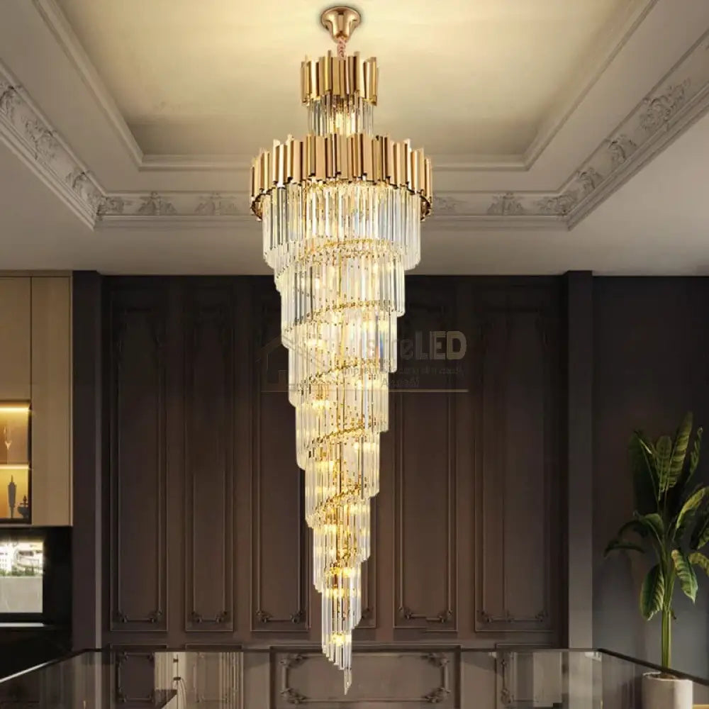 Candelabru Cristal GLORY GOLDEN LUXURY 300cm lustreled.ro