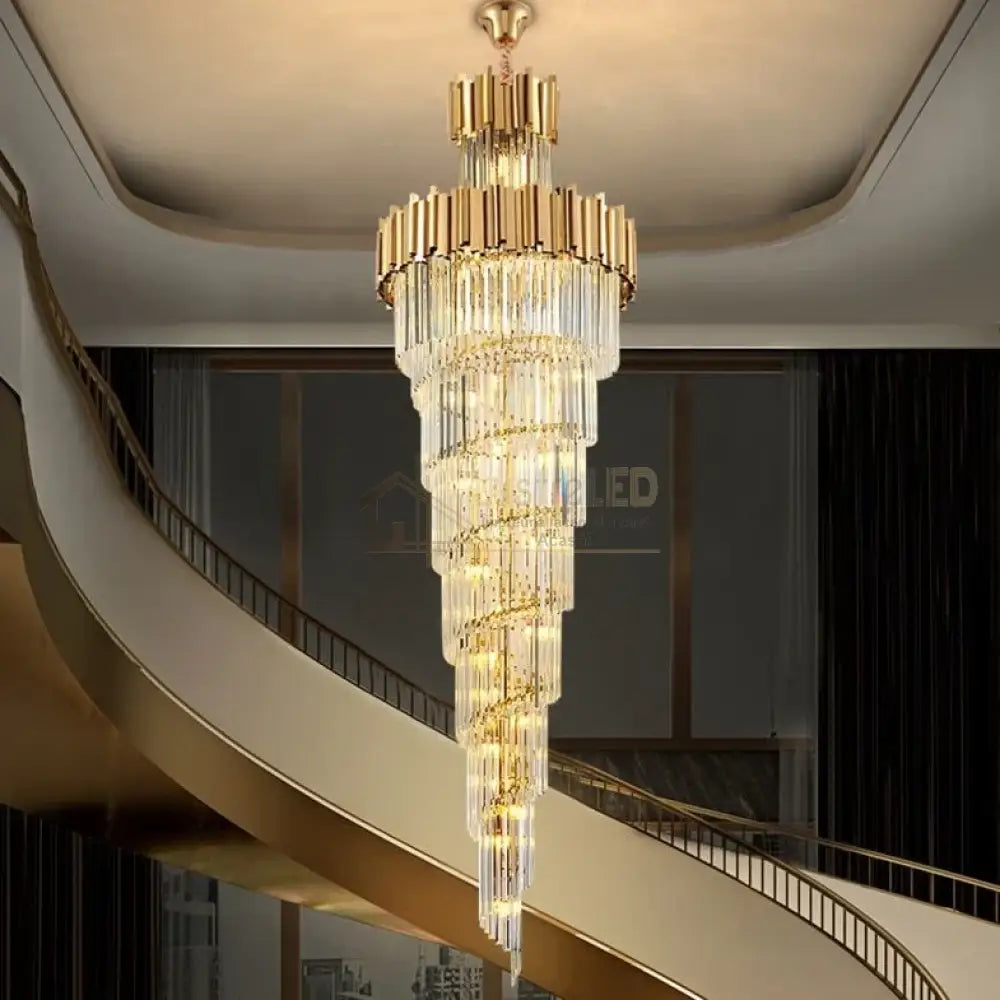 Candelabru Cristal GLORY GOLDEN LUXURY 300cm lustreled.ro