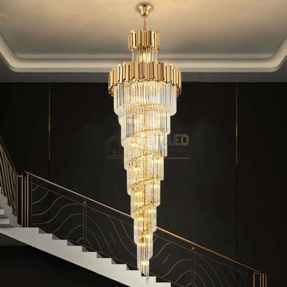 Candelabru Cristal GLORY GOLDEN LUXURY 300cm lustreled.ro