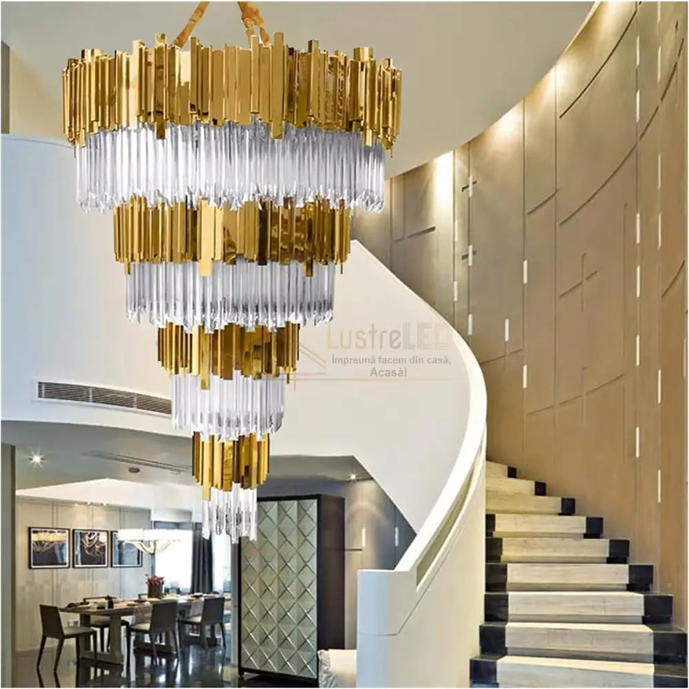 Candelabru Cristal Glory Golden Luxury Levels 160Cm Chandeliers Crystal