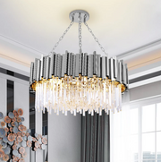 Candelabru Cristal GLORY SILVER 60CM Cu Lant