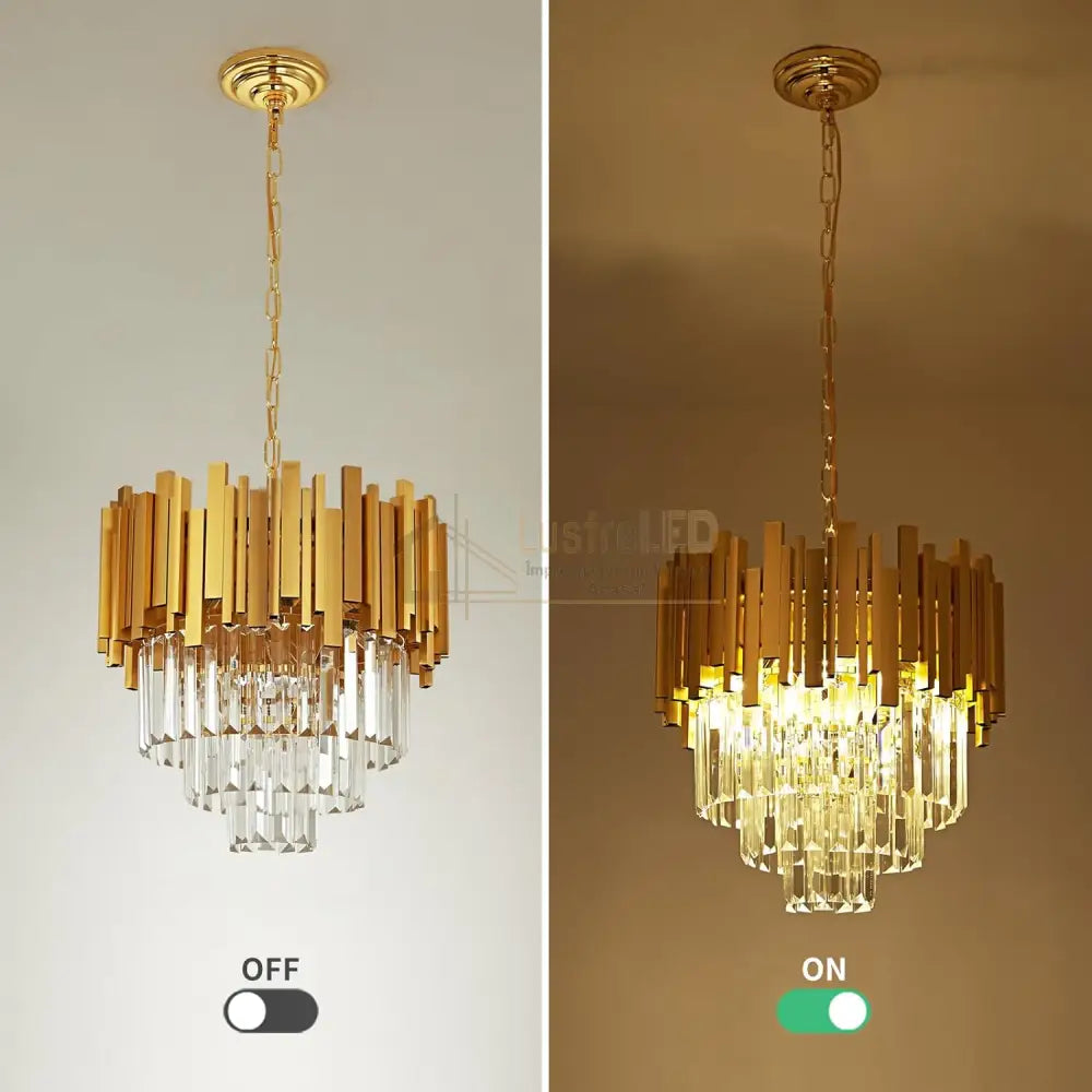 Candelabru Cristal Golden Maxi 400Mm Chandeliers Crystal