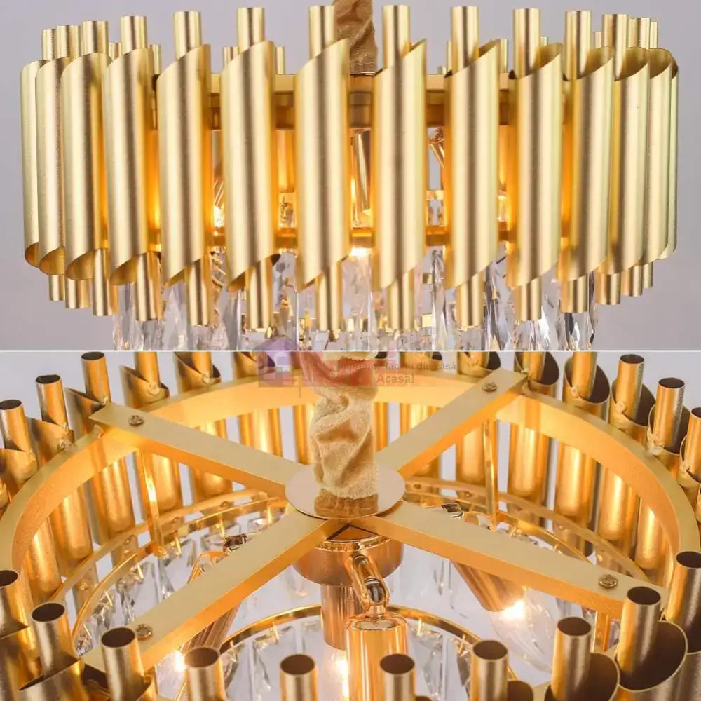 Candelabru Cristal Golden Panther 800mm lustreled.ro