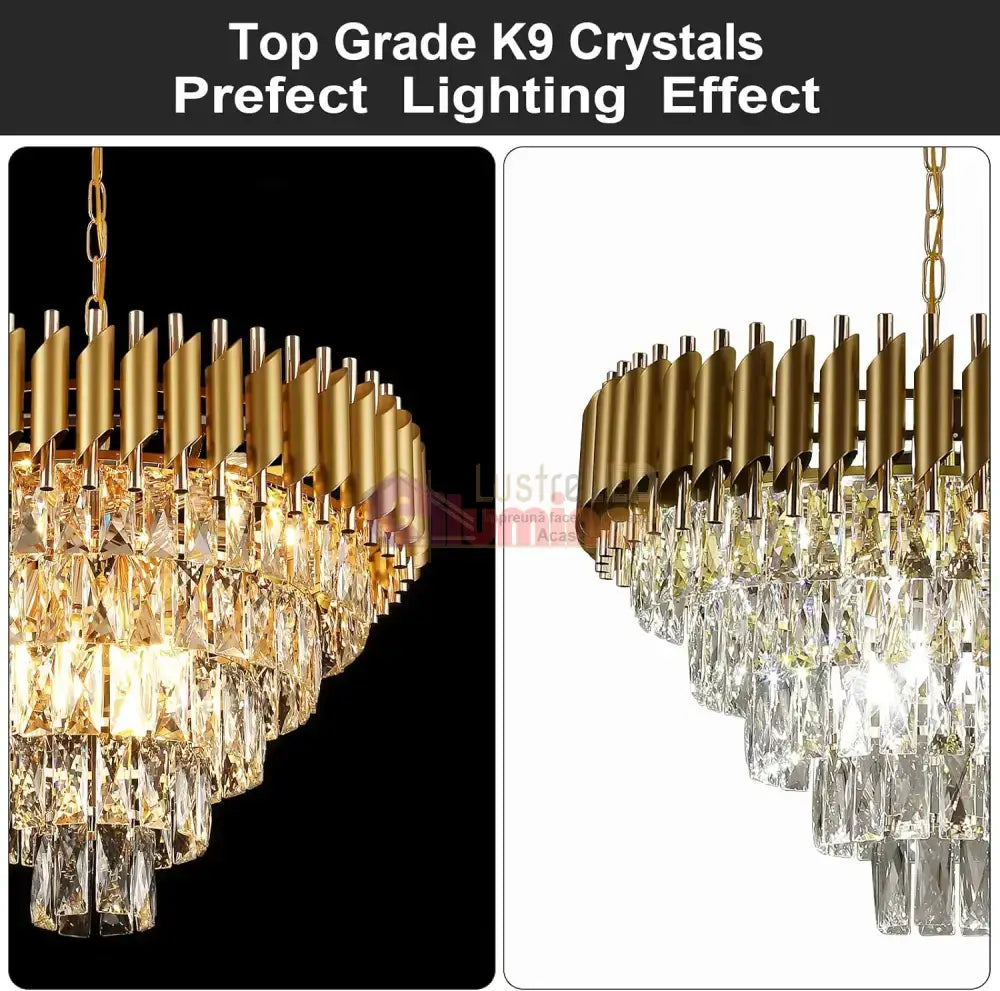 Candelabru Cristal Golden Panther 800mm lustreled.ro