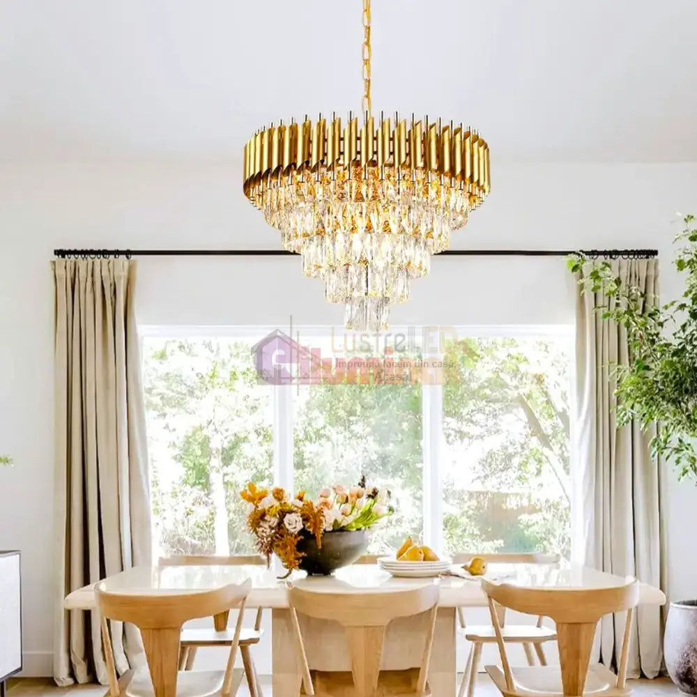 Candelabru Cristal Golden Panther 800mm lustreled.ro