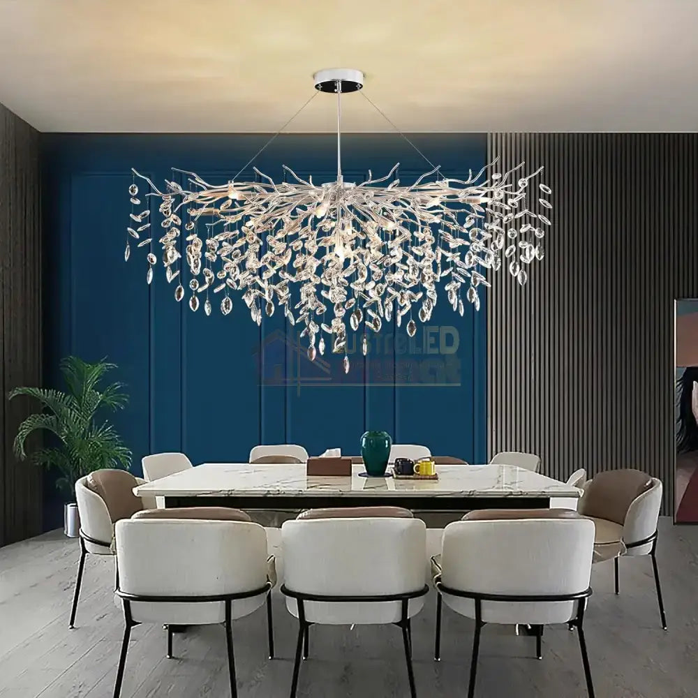 Candelabru Cristal LUXURY 120x45cm Silver Klara ARGINTIE / CRISTAL / 120X45CM Chandeliers Crystal