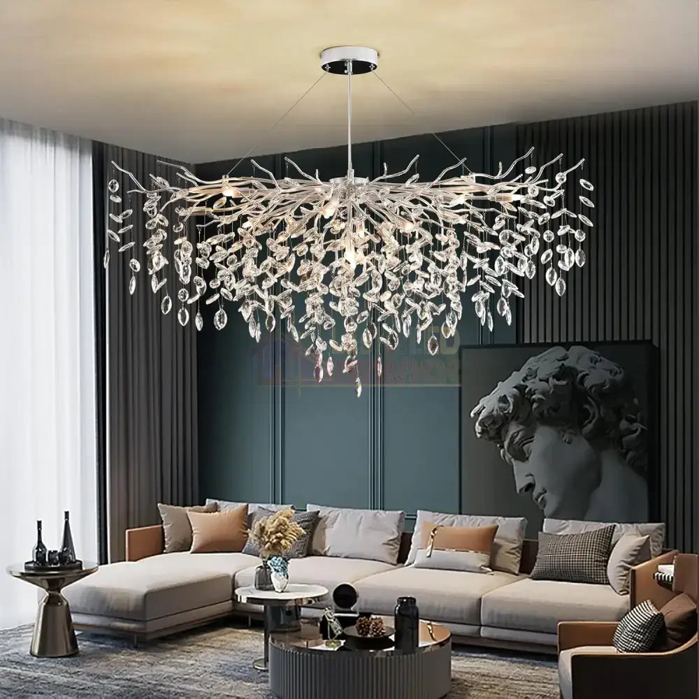 Candelabru Cristal LUXURY 120x45cm Silver Klara ARGINTIE / CRISTAL / 120X45CM Chandeliers Crystal