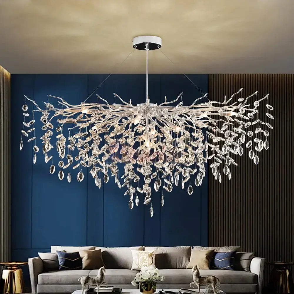 Candelabru Cristal LUXURY 120x45cm Silver Klara ARGINTIE / CRISTAL / 120X45CM Chandeliers Crystal