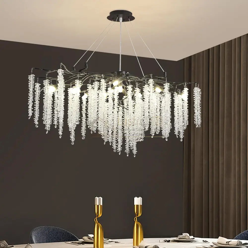 Candelabru Cristal Luxury Black Willow 120X45 Cm Chandeliers Crystal