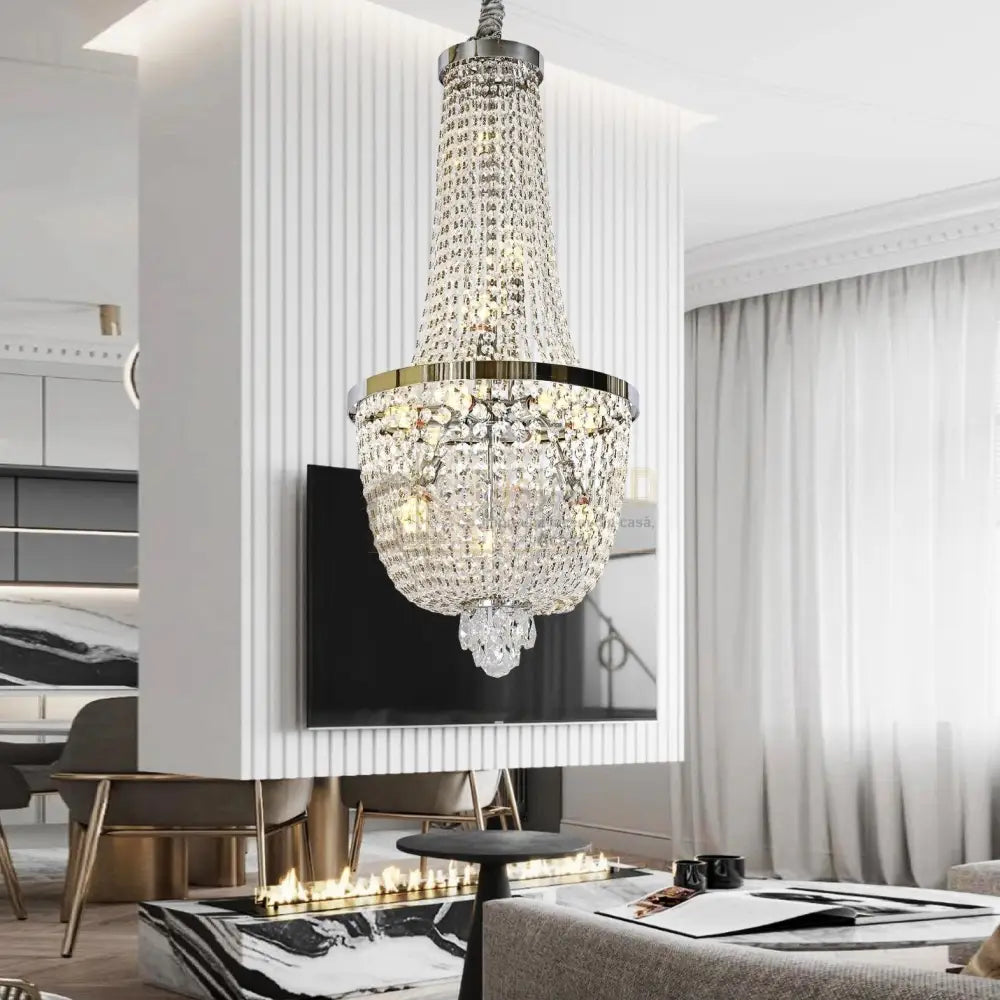 Candelabru Cristal Luxury Chrome 90Cm -P82404 Chandeliers Crystal