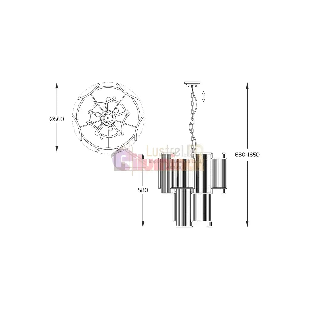 Lustra Suspendata 8xE14 Chrome Vissaro lustreled.ro