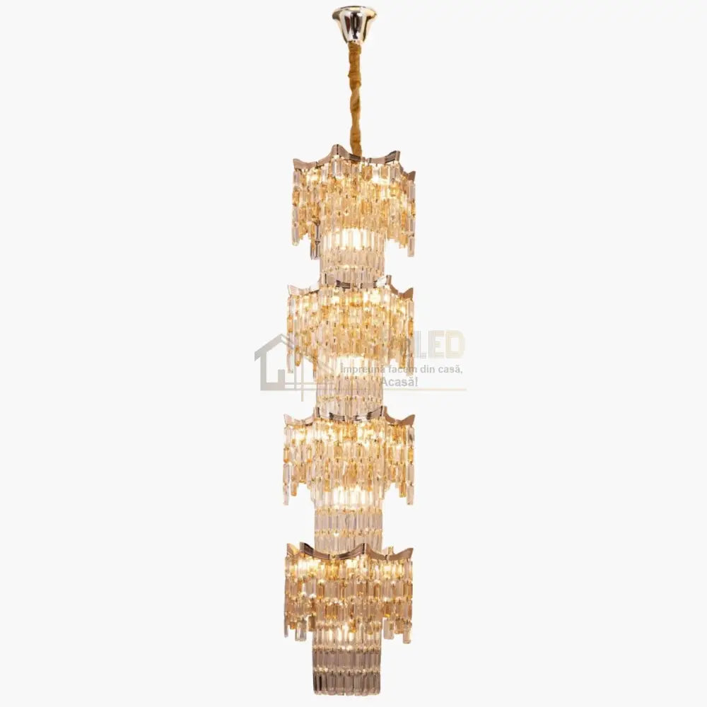 Candelabru Cristal Luxury Golden 210Cm -P7341 Chandeliers Crystal