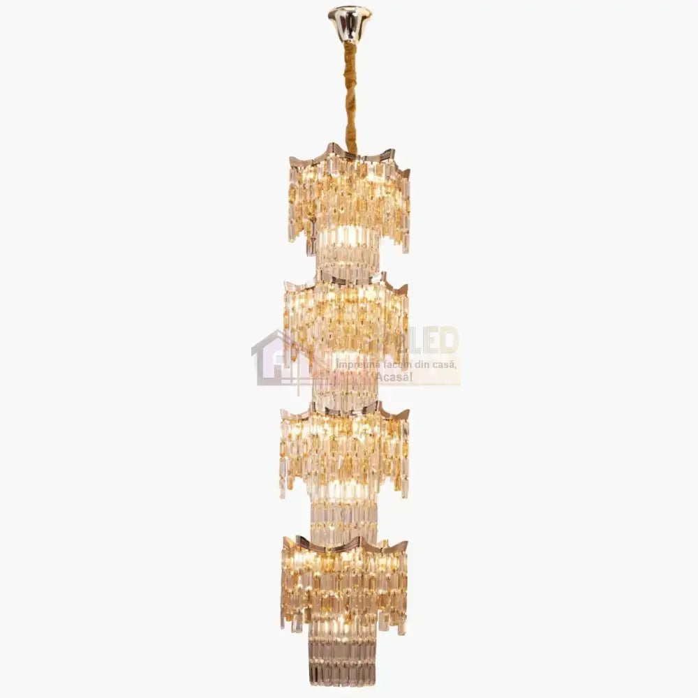 Candelabru Cristal Luxury Golden 210Cm -P7341 Chandeliers Crystal
