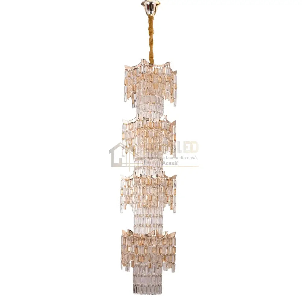 Candelabru Cristal Luxury Golden 210Cm -P7341 Chandeliers Crystal