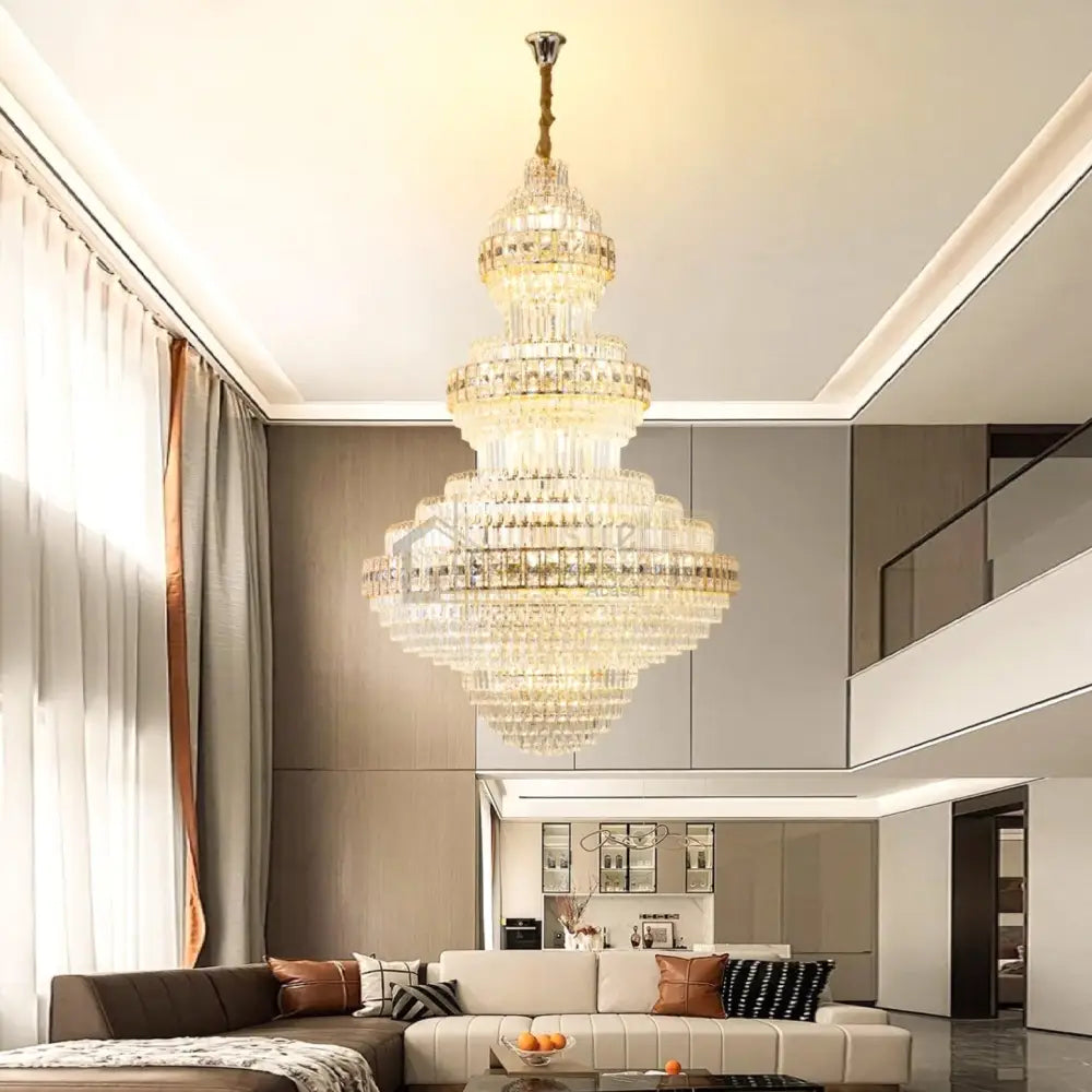 Candelabru Cristal Luxury Golden 230Cm -P5218 Chandeliers Crystal