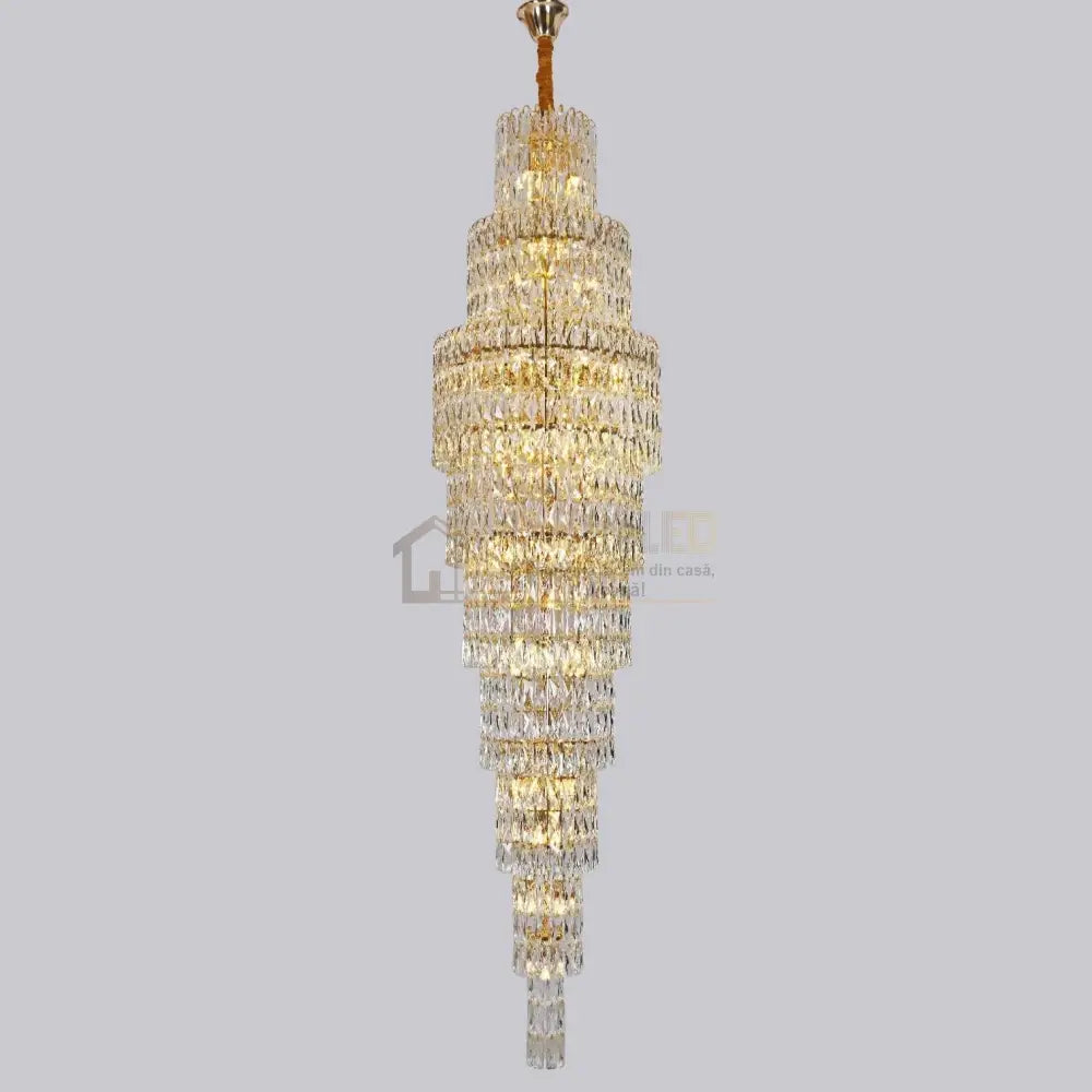 Candelabru Cristal Luxury Golden 250Cm -P82401 Chandeliers Crystal