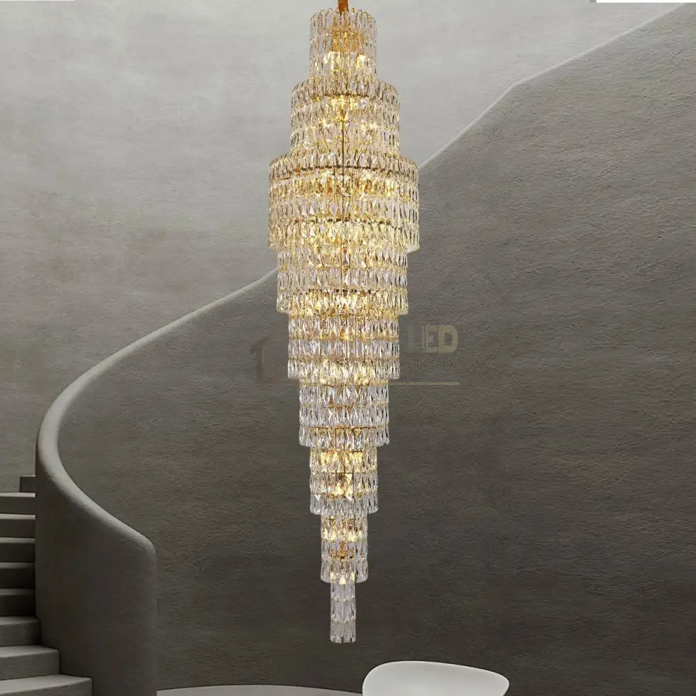 Candelabru Cristal Luxury Golden 250Cm -P82401 Chandeliers Crystal