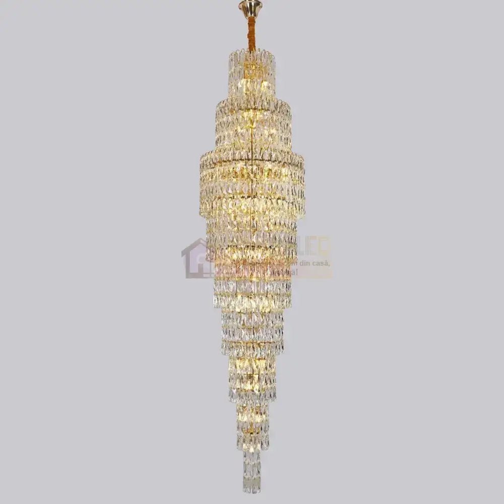 Candelabru Cristal Luxury Golden 250Cm -P82401 Chandeliers Crystal
