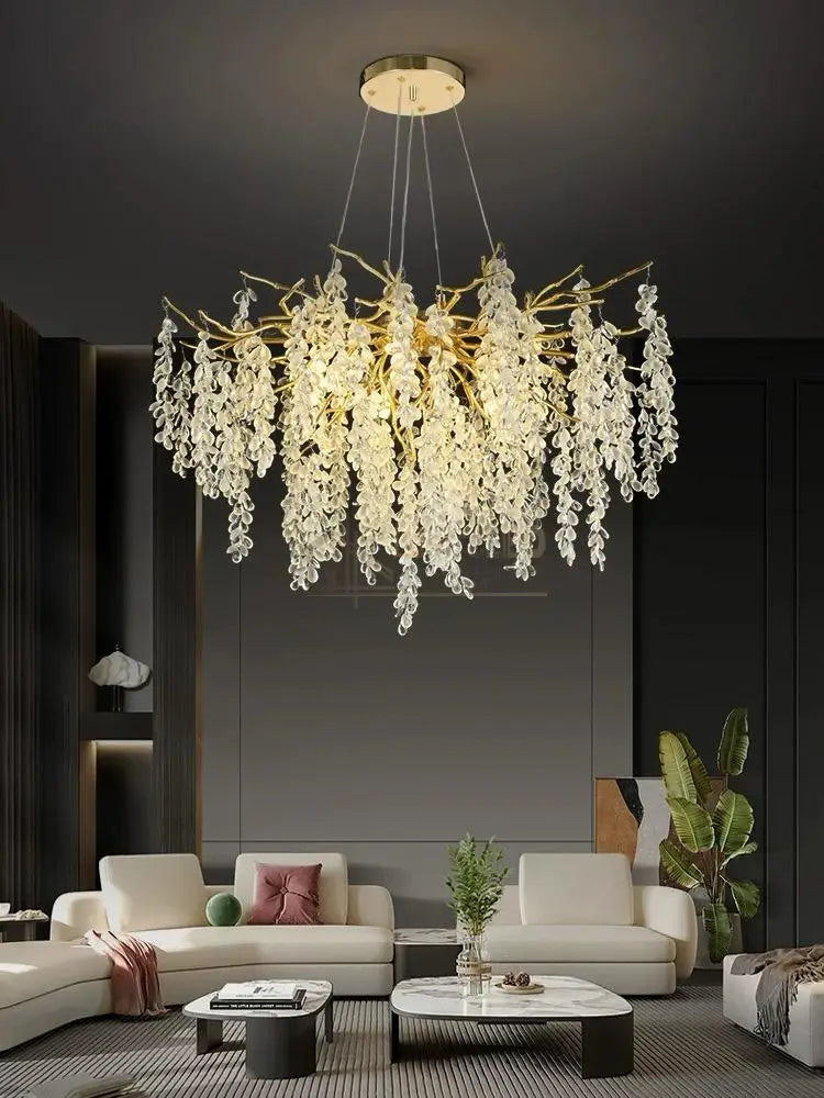 Candelabru Cristal Luxury Golden Grapes 60Cm Chandeliers Crystal