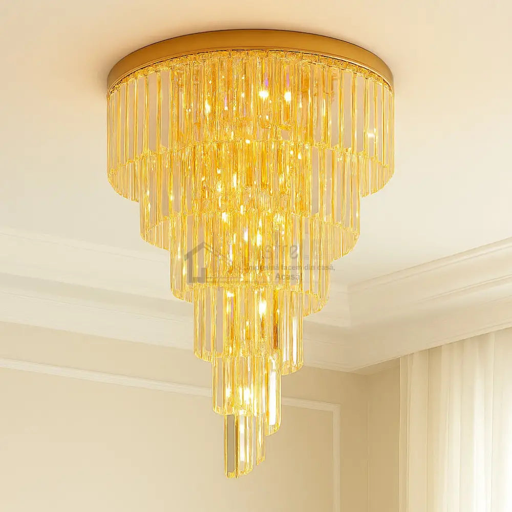 Candelabru Cristal Luxury Golden Spiral AURIE / CRISTAL / 90CM Lighting Fixtures