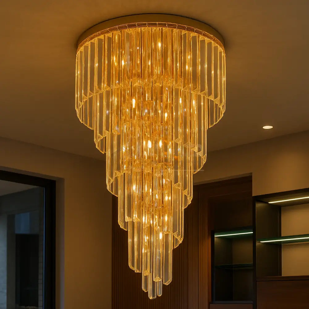 Candelabru Cristal Luxury Golden Spiral AURIE / CRISTAL / 90CM Lighting Fixtures