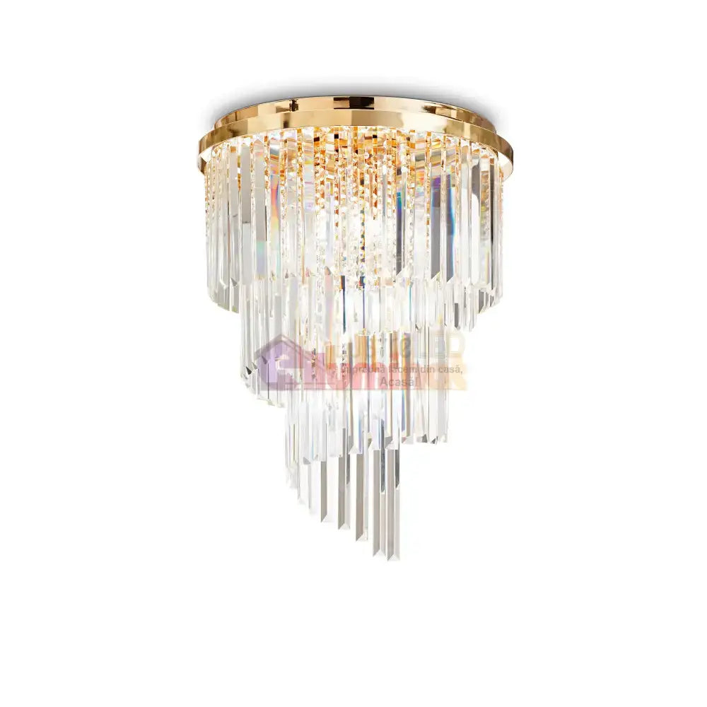Candelabru Cristal Luxury Golden Spiral lustreled.ro