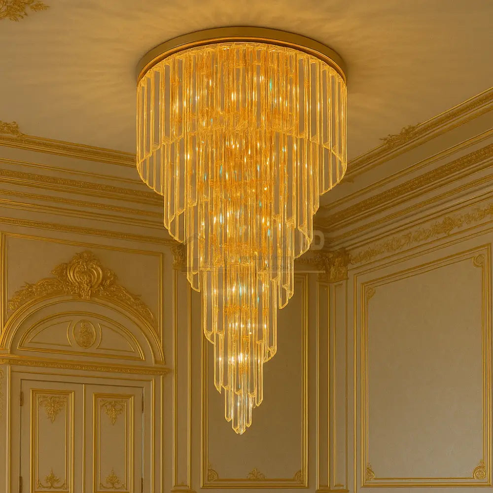 Candelabru Cristal Luxury Golden Spiral AURIE / CRISTAL / 90CM Lighting Fixtures