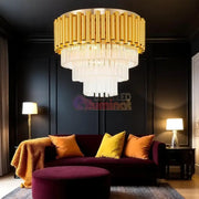 Candelabru Cristal Luxury Golden SUFITOWA lustreled.ro