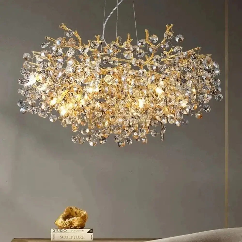 Candelabru Cristal Luxury Golden Sunflower 601 Chandeliers Crystal