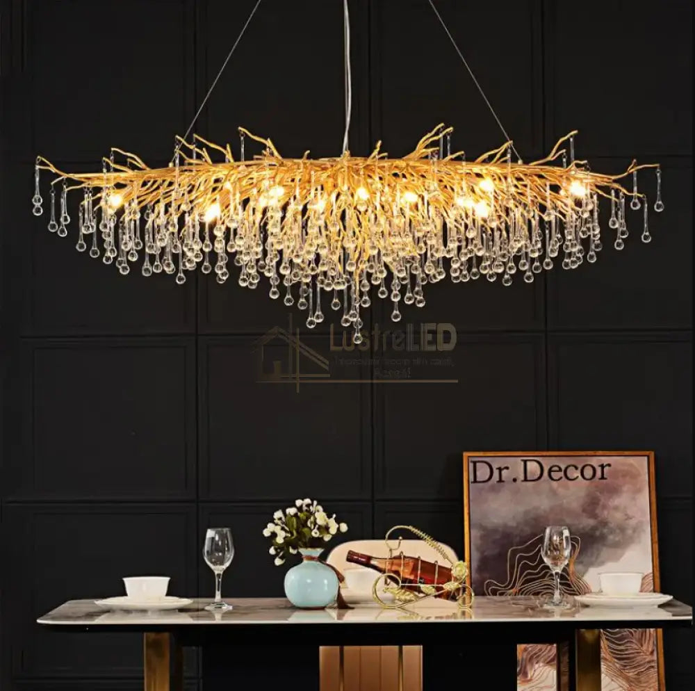 Candelabru Cristal Luxury Golden Tears 120X60Cm Chandeliers Crystal