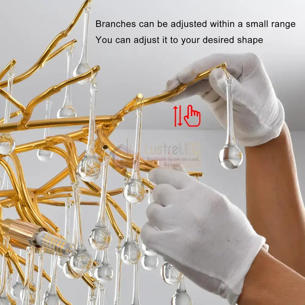 Candelabru Cristal LUXURY Golden Tears 140x50CM AURIE / 140CM / LUXURY Chandeliers Crystal