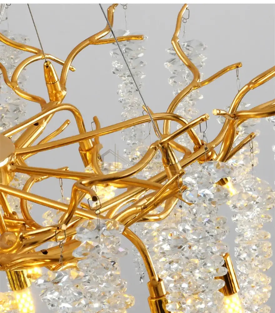 Candelabru Cristal Luxury Golden Willow 120X45 Cm Chandeliers Crystal