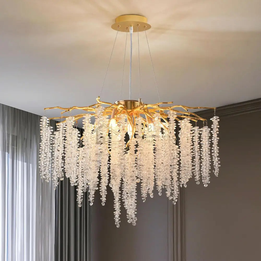 Candelabru Cristal Luxury Golden Willow 60Cm Chandeliers Crystal