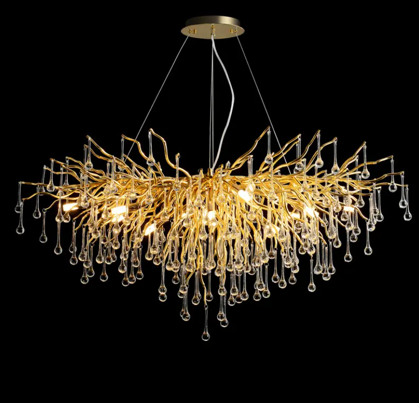 Candelabru Cristal LUXURY Golden Tears 80CM