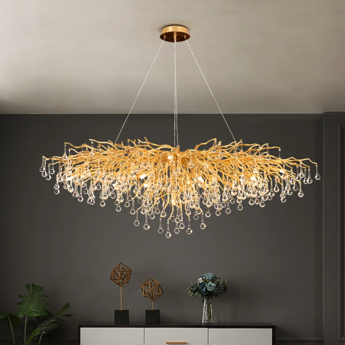 Candelabru Cristal LUXURY Golden Tears 140x50CM