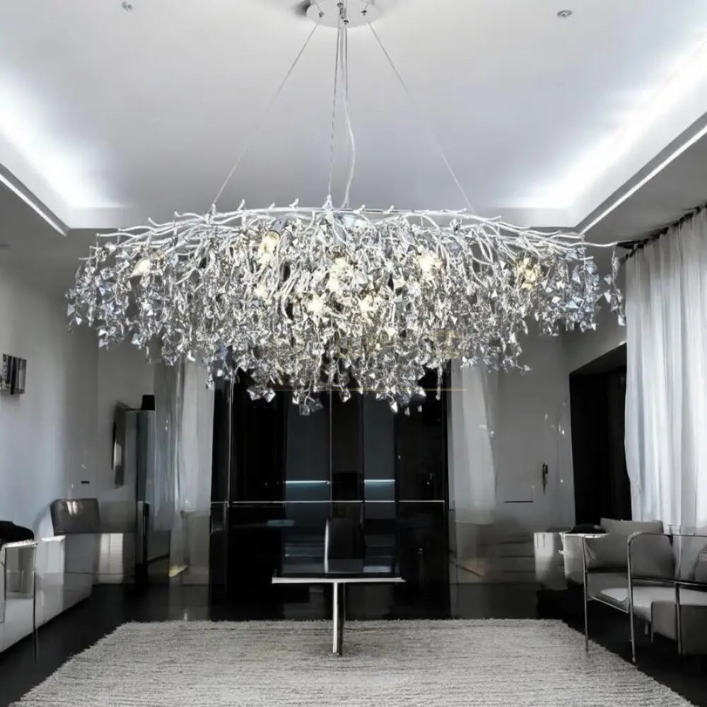 Candelabru Cristal LUXURY Silver SOFT 120x55cm lustreled.ro