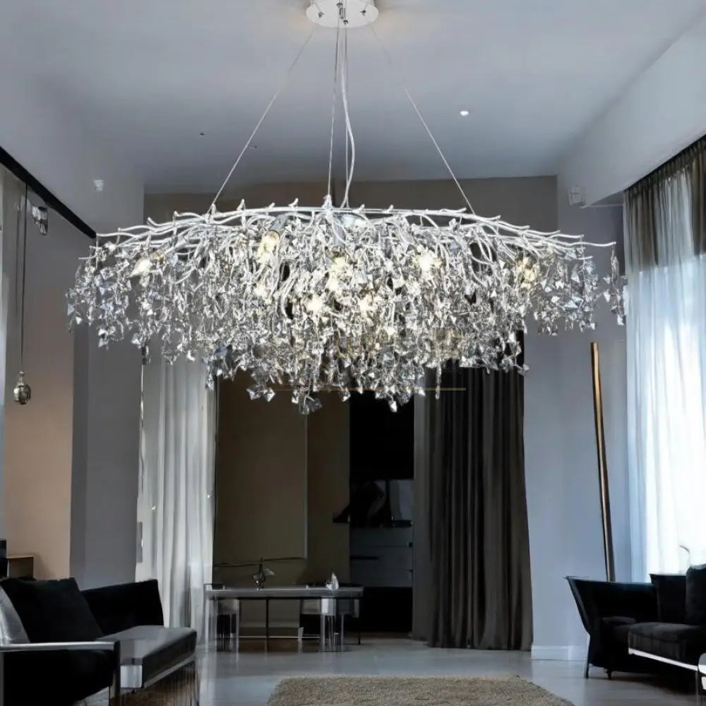 Candelabru Cristal LUXURY Silver SOFT 120x55cm lustreled.ro