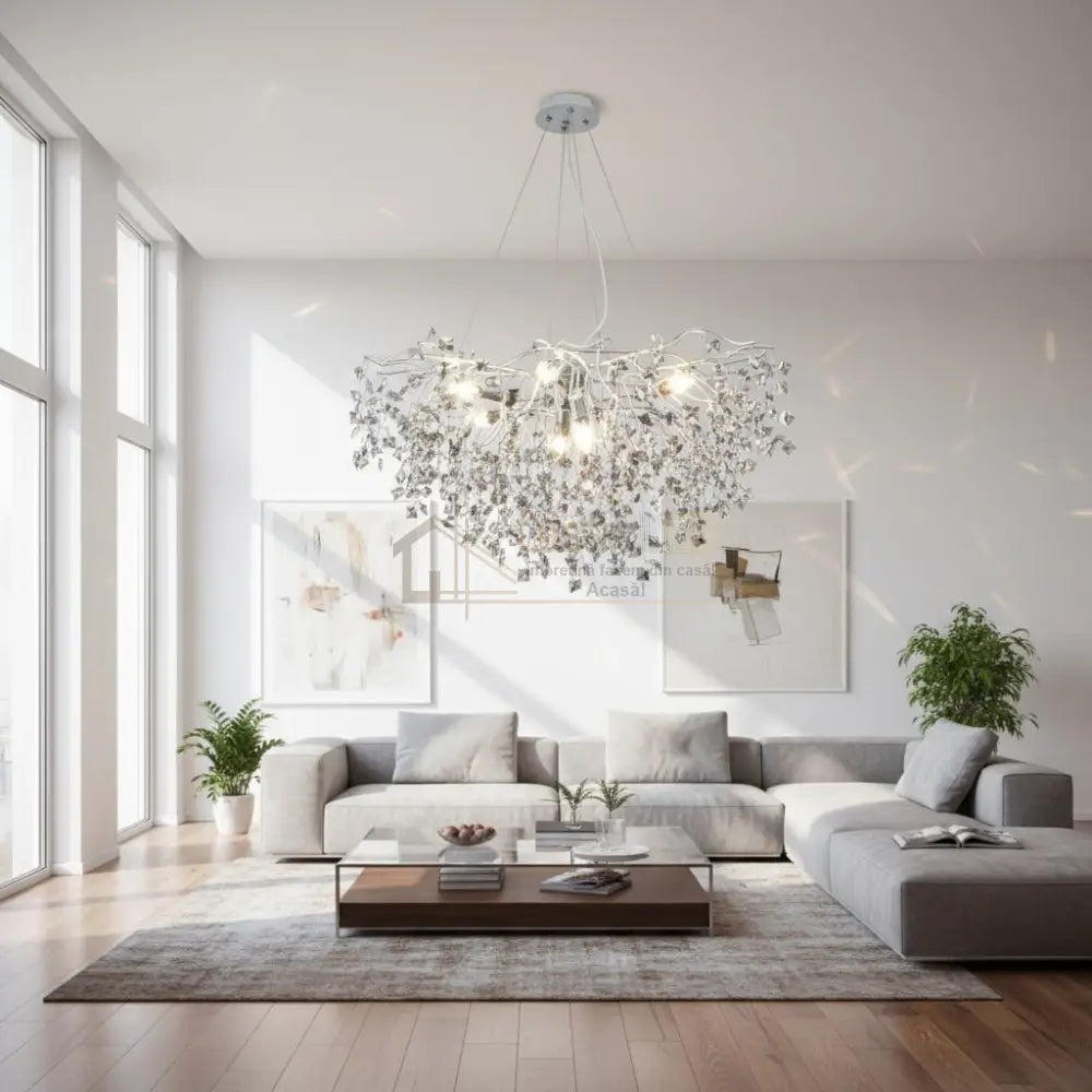 Candelabru Cristal LUXURY Silver SOFT 80x45cm Chandeliers Crystal