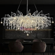 Candelabru Cristal LUXURY SILVER Tears 120x60cm lustreled.ro