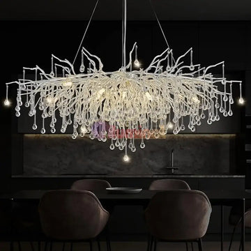 Candelabru Cristal LUXURY SILVER Tears 120x60cm