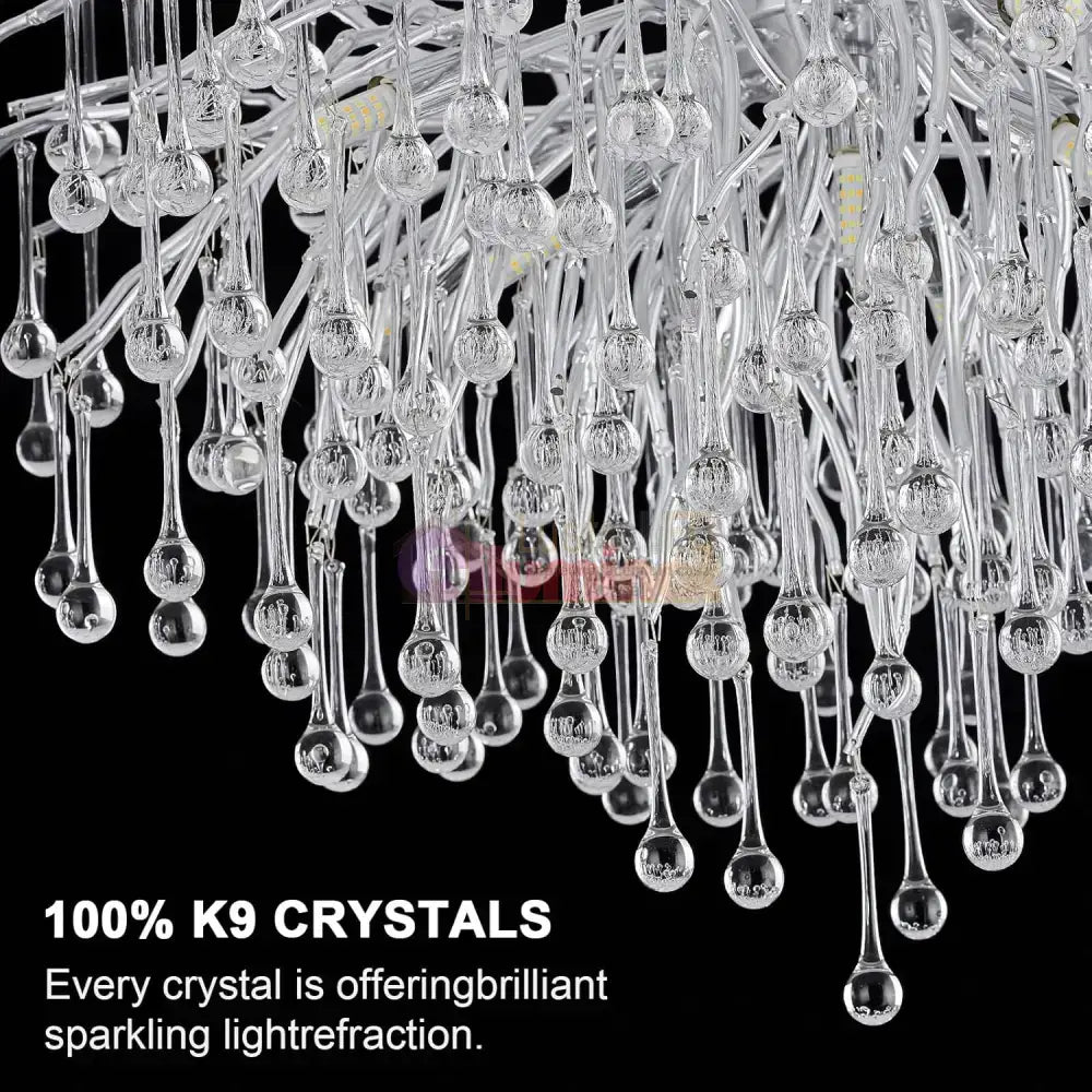 Candelabru Cristal LUXURY SILVER Tears 120x60cm lustreled.ro