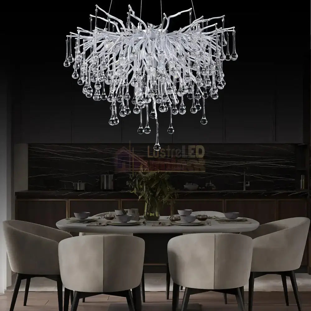 Candelabru Cristal LUXURY Silver Tears 45CM ARGINTIE / 45CM / LUXURY Chandeliers Crystal