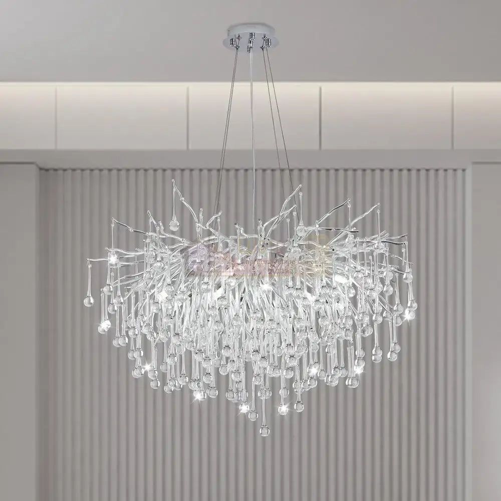 Candelabru Cristal LUXURY Silver Tears 60CM ARGINTIE / 60CM / LUXURY Chandeliers Crystal