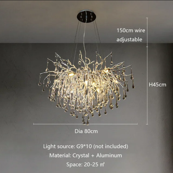 Candelabru Cristal LUXURY Silver Tears 80CM