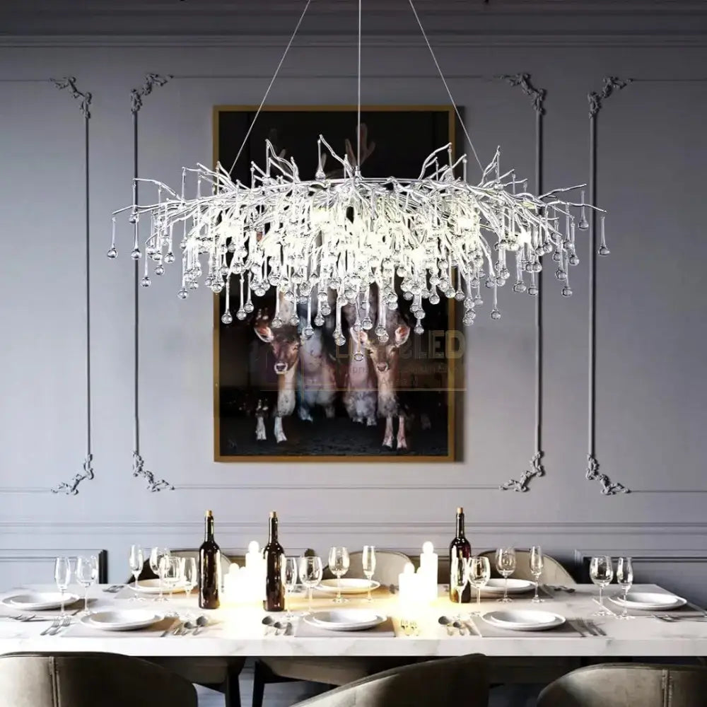 Candelabru Cristal Luxury Silver Tears 80Cm Chandeliers Crystal
