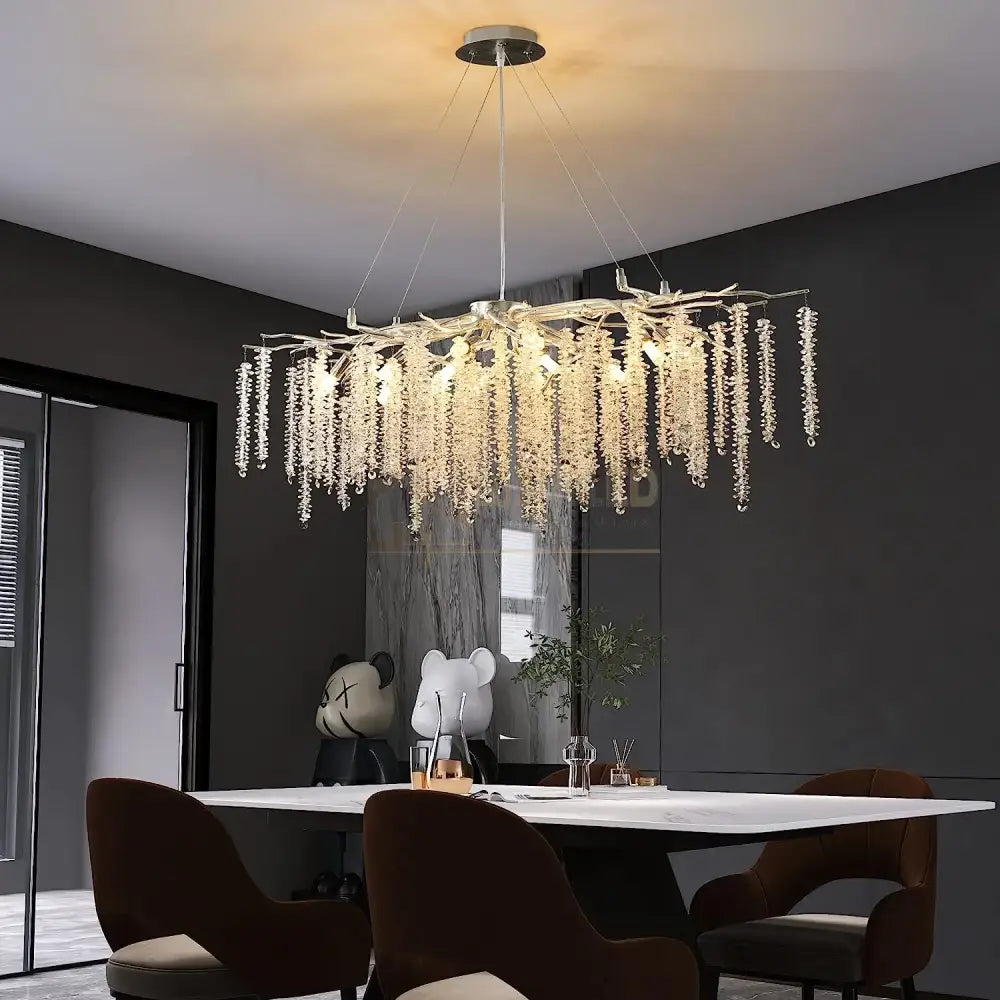 Candelabru Cristal Luxury Silver Willow 120X45 Cm Chandeliers Crystal