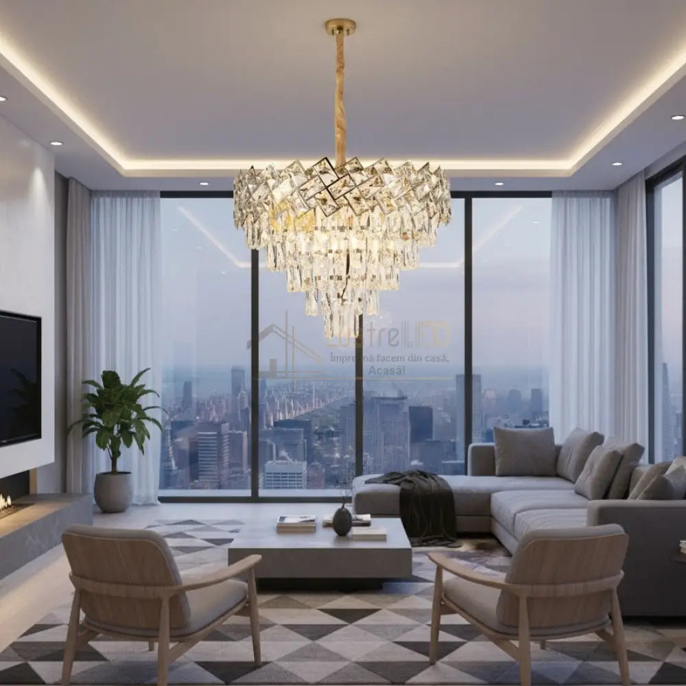Candelabru Cristal MALLI Gold ⌀50CM Chandeliers Crystal