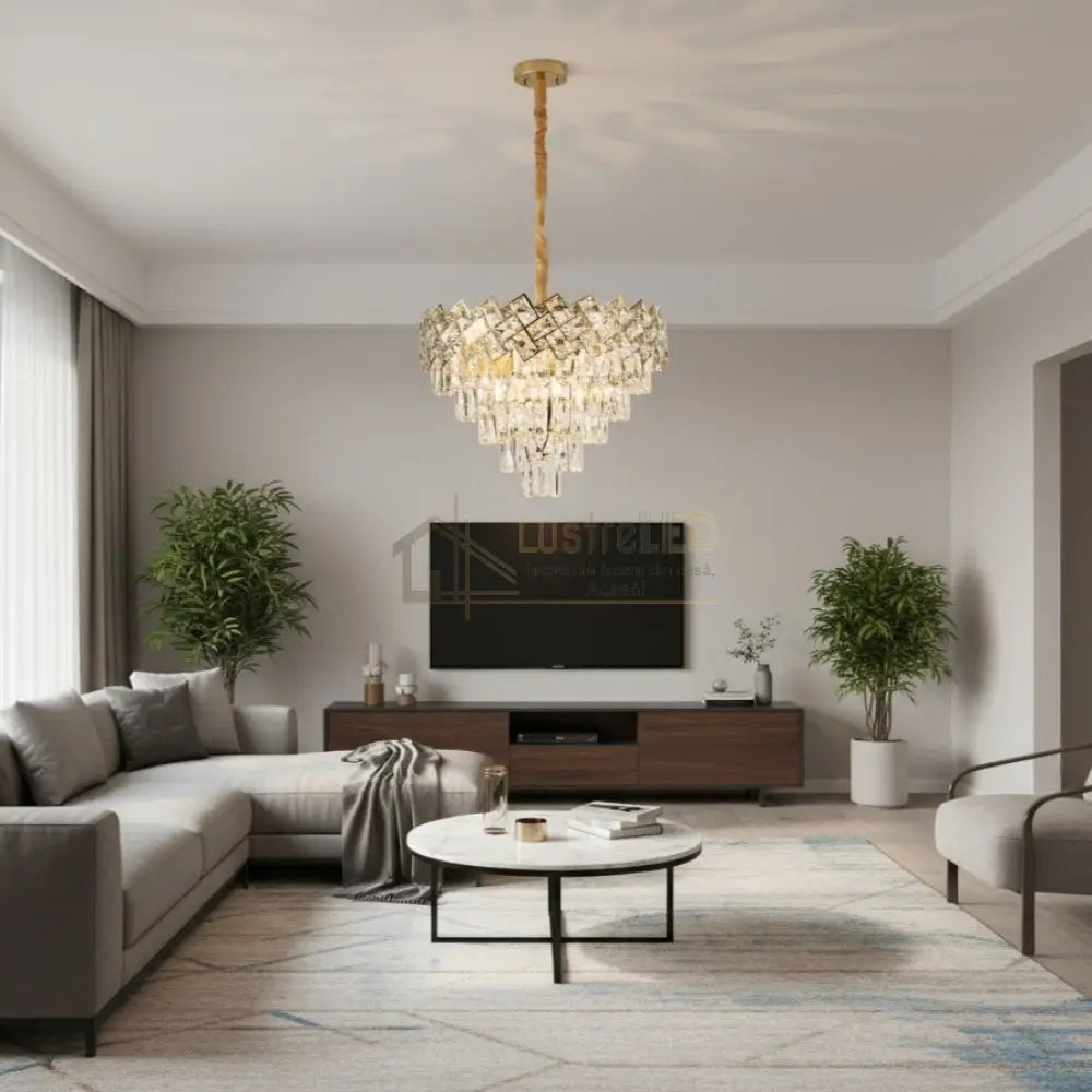 Candelabru Cristal MALLI Gold ⌀50CM Chandeliers Crystal
