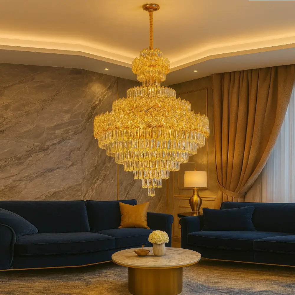 Candelabru Cristal Malli Gold Grande Luxury 80x110CM lustreled.ro
